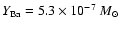 $Y_{{\rm Ba}} = 5.3 \times 10^{-7} ~
{M}_{\odot}$