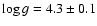 $\log g = 4.3 \pm
0.1$