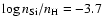 $\log n_{\rm Si}/
n_{\rm H} = -3.7$