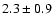 $2.3\pm0.9$