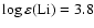 $\log \varepsilon(\rm Li)=3.8$