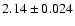 $2.14 \pm 0.024$