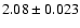 $2.08 \pm 0.023$