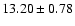 $13.20 \pm 0.78$