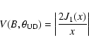 \begin{displaymath}V (B, \theta_{\rm UD}) = \left\vert\frac{2 { J_{1}}(x)}{x}\right\vert\end{displaymath}