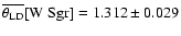 $\overline{\theta_{\rm LD}}[{\rm W~Sgr}] = 1.312 \pm 0.029$