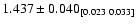 $1.437 \pm 0.040_{[0.023\ 0.033]}$