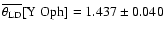 $\overline{\theta_{\rm LD}}[{\rm Y~Oph}] = 1.437 \pm 0.040$