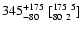 $345^{+175}_{-80}\ {[^{175\ 5}_{80\ 2}]}$
