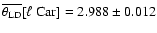 $\overline{\theta_{\rm LD}}[\ell~{\rm Car}] = 2.988 \pm 0.012$