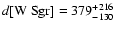 $d[{\rm W~Sgr}] = 379^{+216}_{-130}$