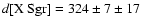 $d[{\rm X~Sgr}] = 324 \pm 7 \pm 17$