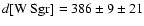 $d[{\rm W~Sgr}] = 386 \pm 9 \pm 21$