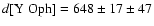 $d[{\rm Y~Oph}] = 648 \pm 17 \pm 47$