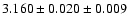 $3.160 \pm 0.020 \pm 0.009$