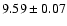 $ 9.59\pm0.07$