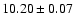 $10.20\pm0.07$