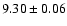 $ 9.30\pm0.06$