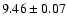 $ 9.46\pm0.07$