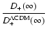 $\displaystyle\frac{D_+(\infty)}
{D_+^{\rm\Lambda CDM}(\infty)}$