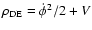 $\rho_{\rm DE}=\dot{\phi}^2/2+V$