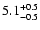 $\rm 5.1_{-0.5}^{+0.5}$