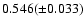 $0.546(\pm 0.033)$