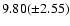 $9.80(\pm 2.55)$