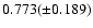 $0.773(\pm 0.189)$