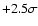 $+2.5 \sigma$