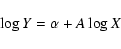 \begin{displaymath}\log Y = \alpha +A \log X
\end{displaymath}