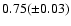 $0.75 (\pm0.03)$