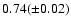 $0.74 (\pm0.02)$