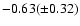 $-0.63 (\pm0.32)$