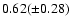 $0.62 (\pm0.28)$