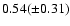 $0.54 (\pm0.31)$