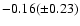 $-0.16 (\pm0.23)$
