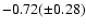 $-0.72 (\pm0.28)$