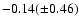 $-0.14 (\pm0.46)$