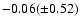 $-0.06 (\pm0.52)$