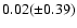 $0.02 (\pm0.39)$