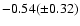$-0.54 (\pm0.32)$