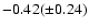 $-0.42 (\pm0.24)$