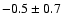 $-0.5 \pm 0.7$