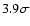 $3.9 \sigma$