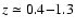 $z\simeq 0.4{-}1.3$