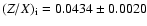 $(Z/X)_{{\rm i}}=0.0434 \pm 0.0020$