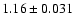 $1.16 \pm 0.031$
