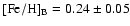 $[{\rm Fe/H}]_{{\rm B}}=0.24 \pm 0.05$