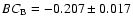 $BC_{{\rm B}} = -0.207 \pm 0.017$